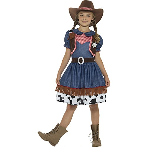 Amakando Wilder Westen Kinderkostüm - L, 10-12 Jahre, 145-158 cm - Cowboy Mädchenkostüm Karnevalskostüm Wild West Western Lady Verkleidung Faschingskostüm Texanerin Cowgirl Kostüm von Amakando