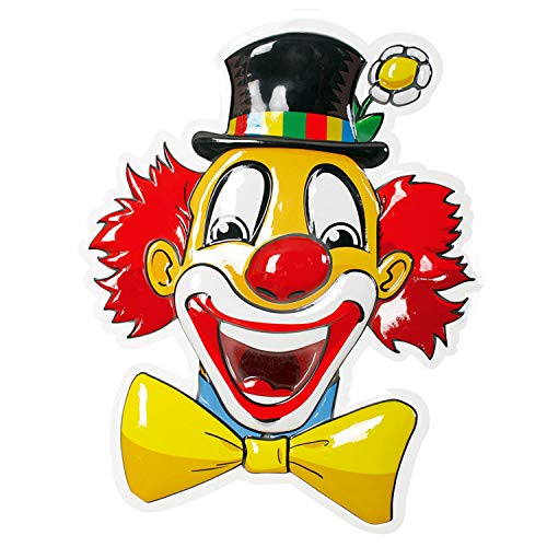 Amakando Witziges Wandbild Lachender Clown / 50 cm/Narren Wanddekoration Zirkusclown/EIN Blickfang zu Karneval & Fastnacht von Amakando