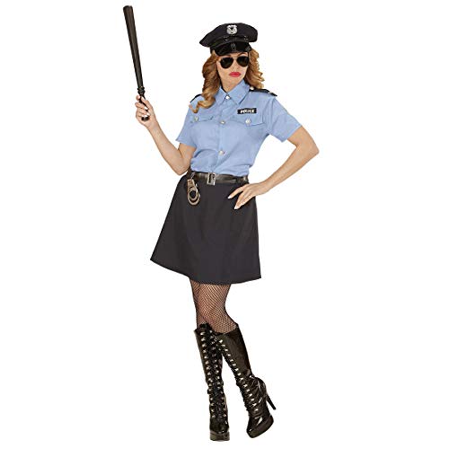 Aufwendiges Polizistinnen-Kostüm/Blau-Schwarz L (42/44) / Tolle Polizei-Uniform für Frauen/Bestens geeignet zu Fasching & Straßenkarneval von Amakando