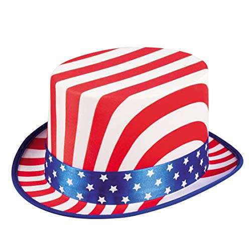 Amakando Cooler USA Zylinder für Damen und Herren/Ø ca. 28cm, Höhe 14cm / Vereinigte Staaten von Amerika Hut/Perfekt angezogen zu Fasching & Kostümfest von Amakando