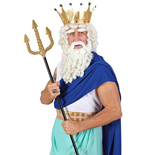 Neptun Dreizack Poseidon Zepter schwarz-gold Halloween Teufelsdreizack Satan Halloweenparty Deko Teufelsgabel Griechische Götter Waffe Shiva Antike Mottoparty Accessoires Karneval Kostüm Zubehör von Amakando