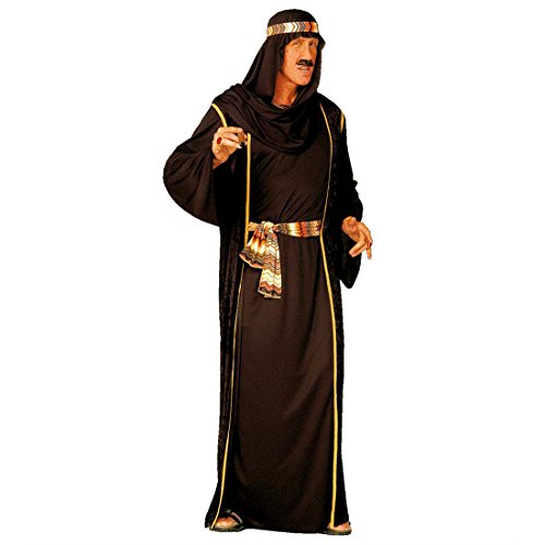 Scheich Kostüm Araber / Scheichkostüm schwarz XL (54) / Orient Araberkostüm Herren / Orientkostüm Sultan / Faschingskostüm Kalif Ölscheich Tuareg Beduine Selim Arabisches Karnevalskostüm 1001 Nacht von Amakando