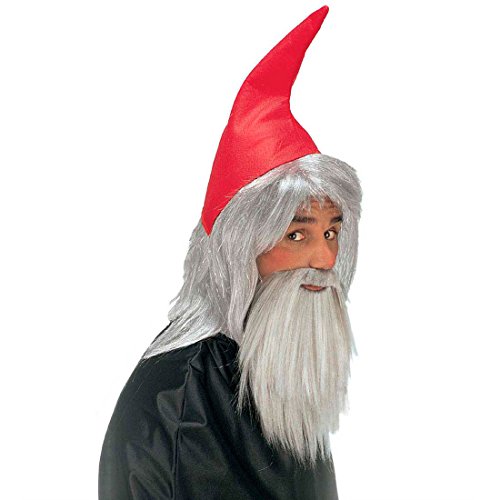 Zwerg Set rot Zwergenmütze mit Bart Verkleidung für Zwerge Trolle Wichtel Gnome Gartenzwerg Mütze mit Vollbart Märchen Fantasy Elfen Set Fasching Weihnachten Halloween Party Karneval Kostüm Zubehör von Amakando