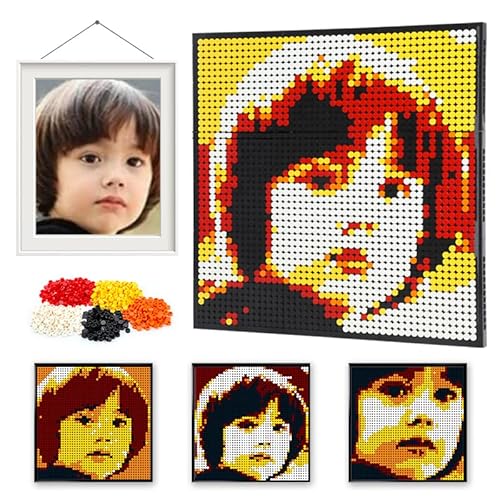 Amalia Personalisiertes Mosaik-Portrait, individuelles Bauset, Pixel, tolle Wandkunst-Dekoration, individuelles Fotobild – Energetic (L/38,4 x 38,4 cm) von Amalia