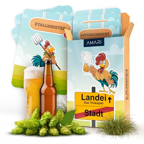 Amari ® Landei Trinkspiel - Lustiges Trink Spiel für jede Party [55 Karten] - Trinkspiele für Junge Erwachsene, Saufspiel für Gruppen - Partyspiel inkl. Spielkarten für jeden Anlass von Amari