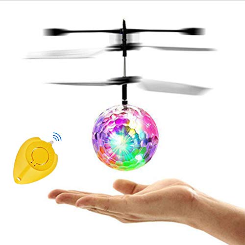 Amasawa Fliegender Ball Kinder Spielzeug, RC Fliegender Ball, mit Fernbedienung,Leuchtenden Bunten LED Lichtern und induktiver Steuerung für Mädchen Erwachsene Jungenspielzeug von Amasawa