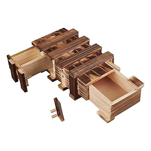 Amasawa Magische Schatzkiste, Magische Holz Geheimfächern, Magic Holzgeschenkbox, Magic Holz Geheimfächern, für Kreative Geschenke, Geschenk Schmuck Geld, Hochzeit Geburtstag, mit 2 Geheimfächern von Amasawa