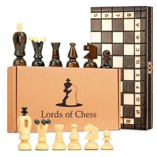 Schach Schachspiel Set klappbares Schachbrett mit Schachfiguren aus Holz 31 cm - Chess Board Spiel für Kinder und Erwachsene Reiseschach hochwertig und edel Schach Mit Dame von Amazinggirl