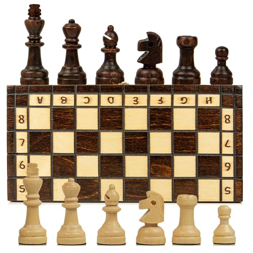 Schach Schachspiel Set klappbares Schachbrett mit Schachfiguren aus Holz 30 x 30 cm - Chess Board Spiel für Kinder und Erwachsene Reiseschach hochwertig und edel von Amazinggirl