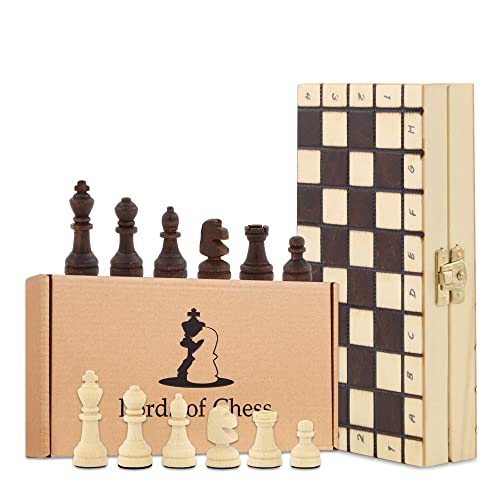 Schach Schachspiel Set klappbares Schachbrett mit Schachfiguren aus Holz 20 x 20 cm - Chess Board Spiel für Kinder und Erwachsene Reiseschach hochwertig und edel von Amazinggirl