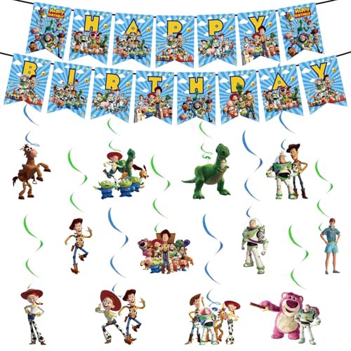 12 Stücke Toy Geburtstagsparty Deko Geburtstag Banner Swirl Decorations Geburtstagsdeko, Bunting Girlande Hängende Deko Happy Birthday Banner Dekoration für Kinder thema Geburtstag Party Deko 12 Stücke Toy Geburtstagsparty Deko Geburtstag Banner Swirl Decorations Geburtstagsdeko, Bunting Girlande Hängende Deko Happy Birthday Banner Dekoration für Kinder thema Geburtstag Party Deko von Amazluck
