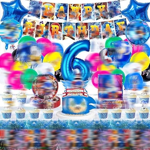 70 Stück Partygeschirr Geburtstagsdeko 6 Jahre,Geburtstagsdeko Luftballon Party Geburtstag Deko Birthday BannerTableware Supplies Foil Balloons Tischdecken Teller Servietten Tassen Kuchen Deko Kinder 70 Stück Partygeschirr Geburtstagsdeko 6 Jahre,Geburtstagsdeko Luftballon Party Geburtstag Deko Birthday BannerTableware Supplies Foil Balloons Tischdecken Teller Servietten Tassen Kuchen Deko Kinder von Amazluck