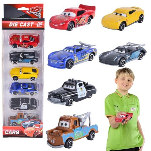 Car Spielzeug Geschenkset, 6 Stück Metall Kleine Spielzeugautos Mini Auto Set Wheels Autos Mini Cast Spielzeugautos Set Spielzeug Autos ab 3 4 5 Jahren für Kleinkinder Jungen 6 Pcs Car Spielzeugauto von Amazluck