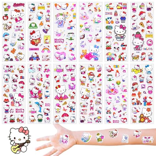 Puffy Aufkleber für Kinder, 12 Blätter 3D Kawaii Anime Sticker Wasserdicht Sticker Set für DIY Kunsthandwerk Fotoalbum Scrapbook Laptop Mädchen Party Kindergeburtstag Gastgeschenke 3 4 5 6 jährige von Amazluck