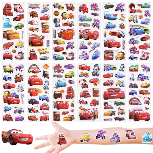 Car Puffy Aufkleber für Kinder, 12 Blätter 3D Kawaii Anime Sticker Wasserdicht Sticker Set DIY Kunsthandwerk Fotoalbum Scrapbook Laptop Mädchen Party Kindergeburtstag Gastgeschenke 3 4 5 6 jährige von Amazluck