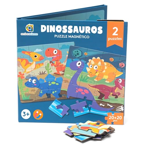 Ambarscience 6162800140023 Magnetpuzzle-DINOSAURIUM, bunt von Ambarscience