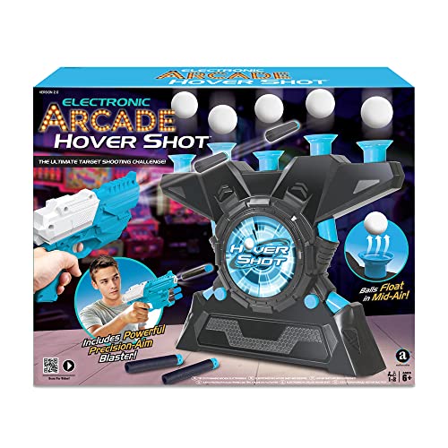 Ambassador Merchant Arcade Hover Shot Game - Zielschießspiel mit Schwebenden Bällen, Blaster und Zubehör - Inkl. Weichschaum-Darts und Schaumstoffbälle - Perfekt für Kinder und Erwachsene von Ambassador