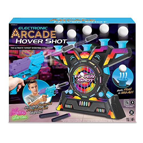 Ambassador Merchant Hover Shot Spiel – Schwebende Ziele, Soft-Darts, Schaumstoffbälle, Zielschießspiel mit Blaster, Interaktives Arcade-Spiel für Kinder – Spielezug für Kinder ab 6 Jahren von Ambassador