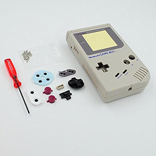 Ambertown® Ersatz Full Gehäuse Shell Schutzhülle für Nintendo Gameboy Classic 1989 GB DMG Konsole Reparatur Teil (Grau) von Ambertown