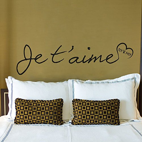 Ambiance-Live Wandtattoo Je t 'Aime' rot 15x55cm von Ambiance Sticker