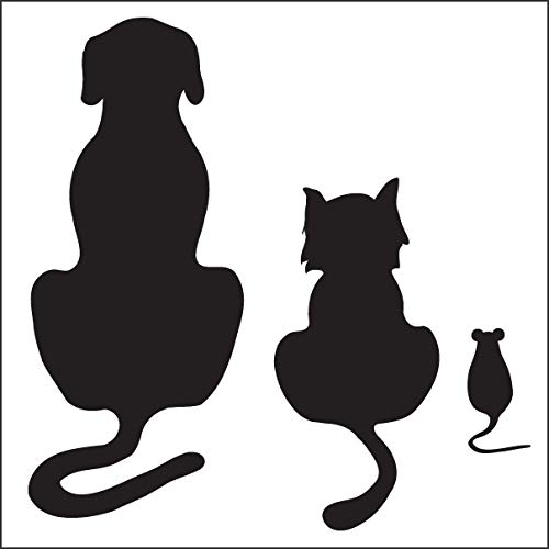 Ambiance-Live Wandtattoo Hund, Katze und Maus, 75 x 75 cm, Bordeaux von Ambiance Sticker