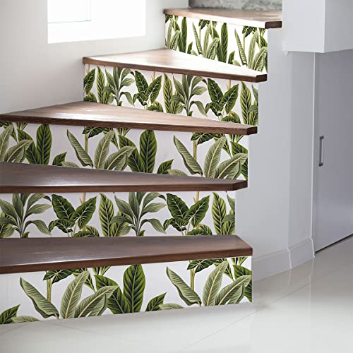 Ambiance Sticker Aufkleber für Treppe, Fliesen, Tropical Cabo Polonio, selbstklebend, für Treppe, Zementfliesen – 2 Streifen à 19,5 cm x 136,5 cm von Ambiance Sticker