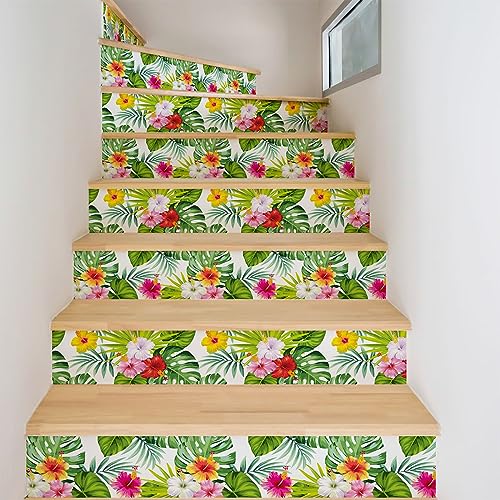 Ambiance Sticker Aufkleber für Treppe, Fliesen, Tropical Heirani Aufkleber für Treppe, Zementfliesen – 2 Streifen à 33 x 115,5 cm von Ambiance Sticker