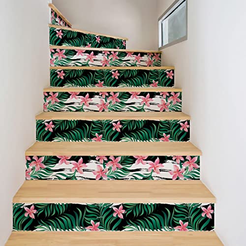 Ambiance Sticker Aufkleber für Treppe, Fliesen, Tropical San Ramon, selbstklebend, für Treppe, Zementfliesen – 2 Streifen à 26 x 90 cm von Ambiance Sticker