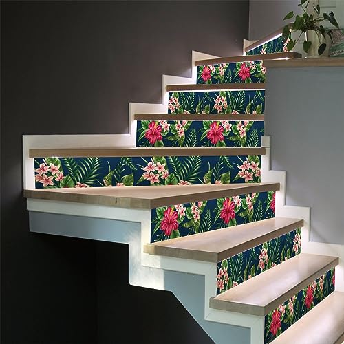 Ambiance Sticker Aufkleber für Treppe, Fliesen, Tropical Sao Goncalo, selbstklebend, für Treppe, Zementfliesen – 2 Streifen à 37 x 129,5 cm von Ambiance Sticker