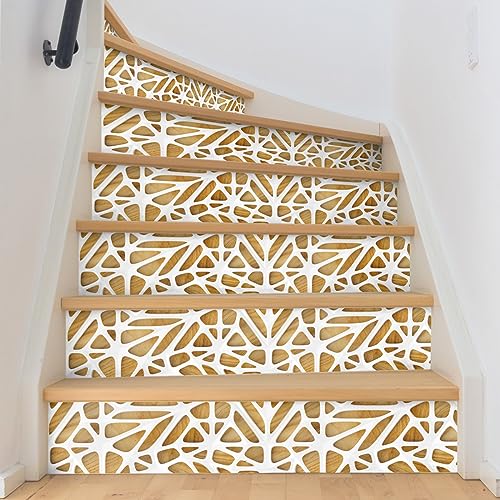 Ambiance Sticker Aufkleber für Treppen, Fliesen, Treppe, Holz, Weiß, selbstklebend, für Treppen, Zementfliesen – 2 Streifen à 17 x 119 cm von Ambiance Sticker