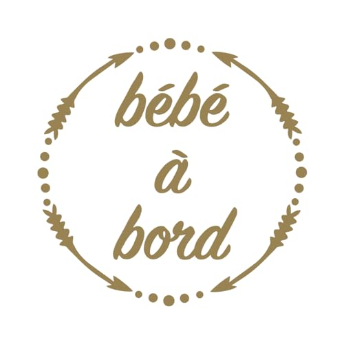 Ambiance Sticker Autoaufkleber Baby an Bordüre Gold – H15 x L15 cm von Ambiance Sticker