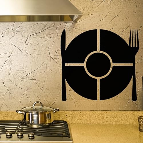 Ambiance Sticker Kreidetafel – Wandaufkleber, selbstklebend, abwischbar, Teller, Messer und Gabel – H 90 x L 110 cm von Ambiance Sticker