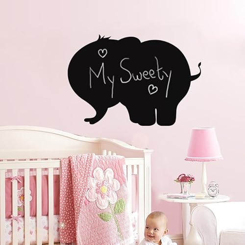 Ambiance Sticker Kreidetafel – Wandsticker, selbstklebend, abwischbar, Elefanten-Silhouette – H 75 x L 110 cm von Ambiance Sticker