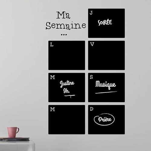 Ambiance Sticker Kreidetafel – Wandsticker, selbstklebend, abwischbar – Meine Woche kommend – 55 x 35 cm von Ambiance Sticker