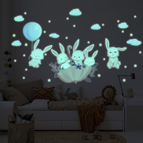 Ambiance Sticker Phosphoreszierendes Wandtattoo für Kinder, fluoreszierend, Kaninchen im Himmel – H 95 x L 60 cm Ambiance Sticker Phosphoreszierendes Wandtattoo für Kinder, fluoreszierend, Kaninchen im Himmel – H 95 x L 60 cm von Ambiance Sticker