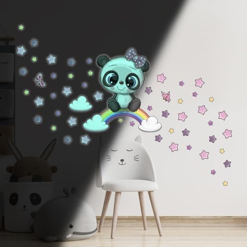 Ambiance Sticker Phosphoreszierendes Wandtattoo für Kinder, fluoreszierend, Panda, auf Regenbogen – H 105 x L 100 cm Ambiance Sticker Phosphoreszierendes Wandtattoo für Kinder, fluoreszierend, Panda, auf Regenbogen – H 105 x L 100 cm von Ambiance Sticker