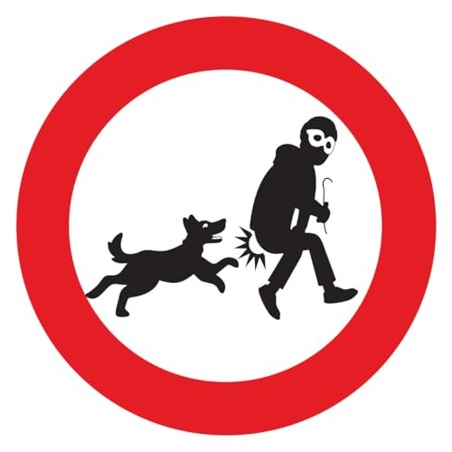 Ambiance Sticker Selbstklebendes Hinweisschild, Wachhund, laminiert, laminiert, wasserfest und UV-beständig – Achtung vor dem Hund je Monte la Garde rund – 15 cm ⌀ von Ambiance Sticker