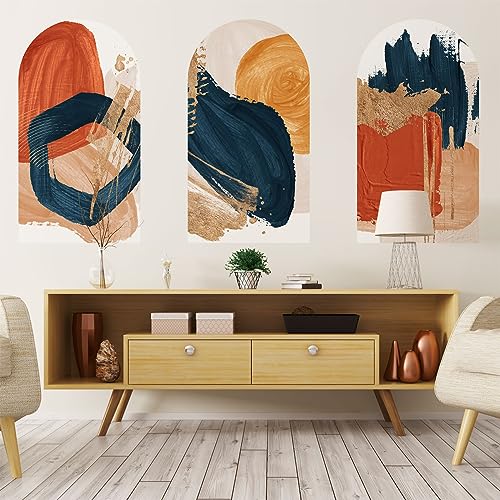Ambiance Sticker Vliestapete, vorgeklebt, Riesenfresken – Abstrakte Bögen in Rot und Blau – dekorativ – 90 x 135 cm Ambiance Sticker Vliestapete, vorgeklebt, Riesenfresken – Abstrakte Bögen in Rot und Blau – dekorativ – 90 x 135 cm von Ambiance Sticker
