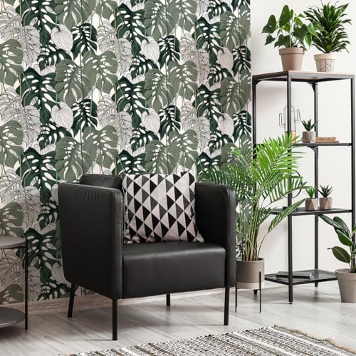 Ambiance Sticker Vliestapete, vorgeklebt, riesige Fresken, tropische Monstera-Palmblätter, selbstklebend, dekorativ, H 300 x B 60 cm von Ambiance Sticker