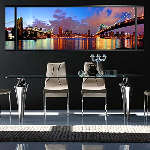 Brooklyn Bridge Selbstklebende 3D Dekoration für Wohnzimmer | Trompe l'oeil Aufkleber für Erwachsene Schlafzimmer | Wandaufkleber 40x120cm von Ambiance Sticker