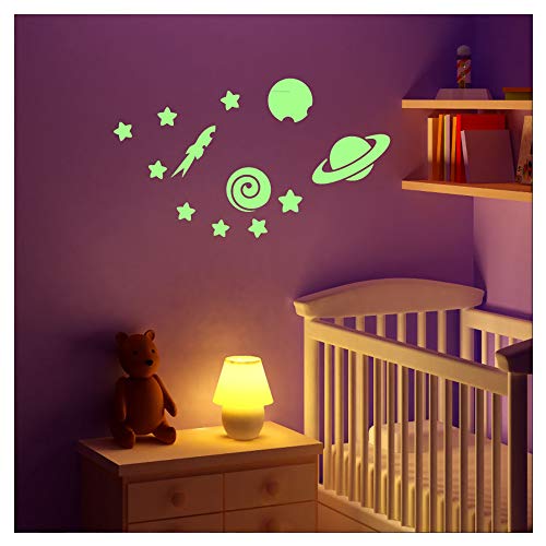 Phosphoreszierende Wandtattoo Planeten und Sterne - 50 x 10 cm von Ambiance Sticker