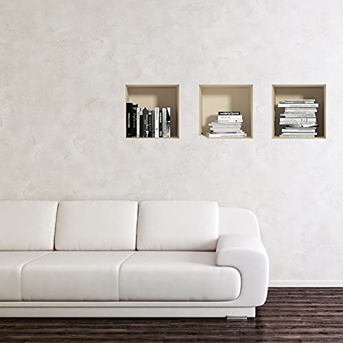 Schwarz-Weiß-Bücher selbstklebend 3D Wohnzimmer | Trompe l'oeil Aufkleber für Erwachsene Schlafzimmer | Wandaufkleber 30 x 90 cm von Ambiance Sticker