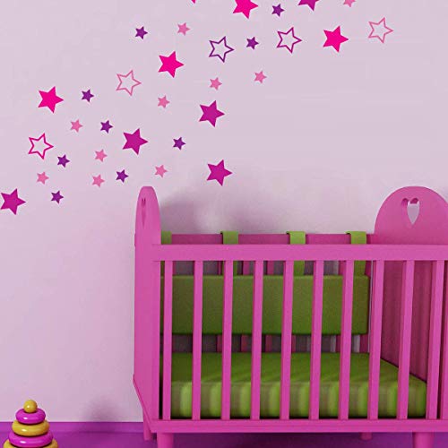 Sticker für Kinder | Wandaufkleber 35 violette Sterne – Wanddekoration Kinderzimmer | 20 x 30 cm von Ambiance Sticker