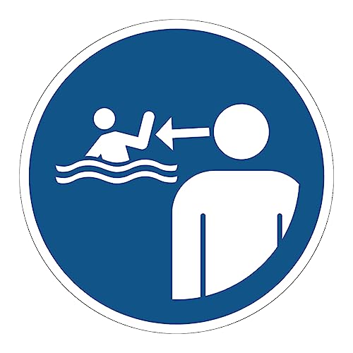 Verpflichtungsaufkleber NF ISO7010 – Wasserfester und UV-beständiger Laminierter Runder Beschilderungsaufkleber – Beaufsichtigung von Kindern in der Aquatischen Umwelt - Durchmesser 25 cm von Ambiance Sticker