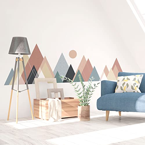 Ambiance Sticker Wandaufkleber für Schlafzimmer und Wohnzimmer Dekoration - Skandinavische Berge Columbiana Riesige Wandtattoo - H70 x L115 cm von Ambiance Sticker