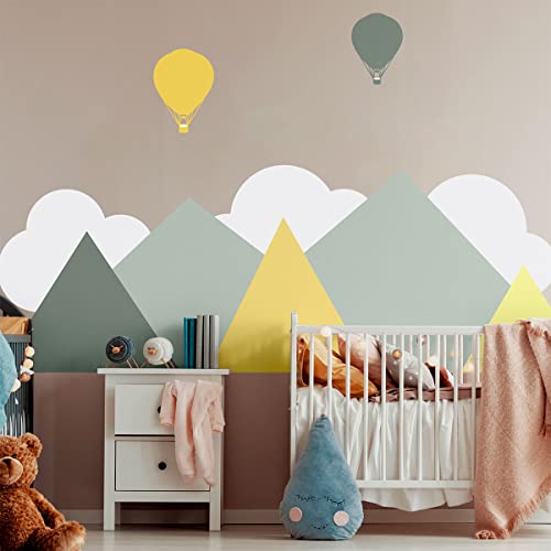 Wandsticker Kinder - Deko Babyzimmer - Wandsticker Kinder - Wandsticker skandinavisch - Riesenwandaufkleber - Skandinavische Berge Nuuk - H80 x L 105 cm von Ambiance Sticker