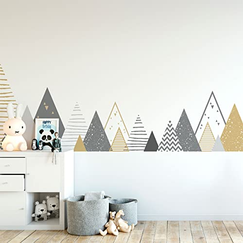 Wandsticker Kinder Deko Babyzimmer Wandsticker Kinder Wandsticker skandinavische Berge Zelinka H120 x L200 cm von Ambiance Sticker