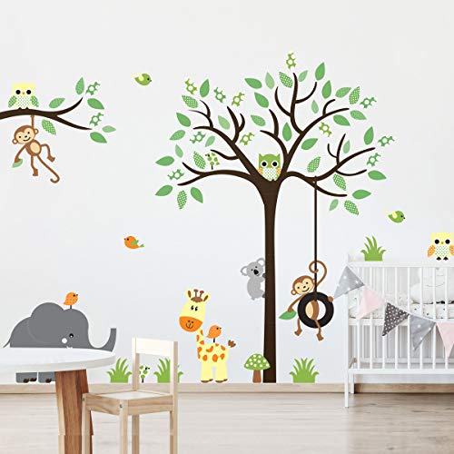 Wandsticker Kinder Kinderzimmer Deko Babyzimmer Kinderzimmer Wandtattoo Wandaufkleber Wandaufkleber Dschungeltiere Kinderzimmer H60 x L80 cm von Ambiance Sticker