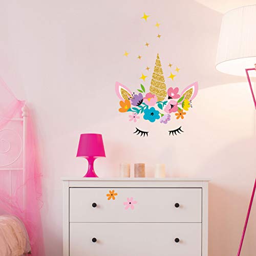 Wandsticker für Kinder, Motiv: Einhorn Enchantée Mädchen, H40 x L40 cm von Ambiance Sticker