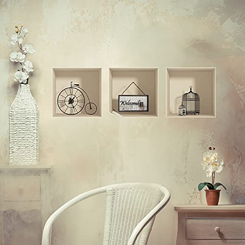 Welcome Vintage Design 3D selbstklebend Wohnzimmer | Trompe l'oeil Aufkleber für Erwachsene Schlafzimmer | Wandaufkleber 40 x 120 cm von Ambiance Sticker